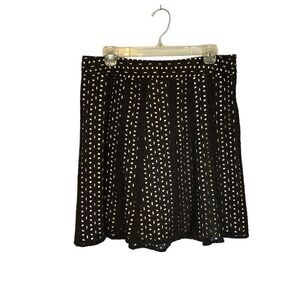 Ann Taylor Black and White Eyelet Layered A-line Skirt, size 10P